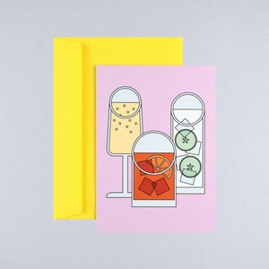 Ansichtkaart Drankjes / Wenskaart met envelop / Cadeaukaart / Uitnodigingskaart