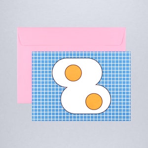 Ansichtkaart gebakken eieren / wenskaart met envelop / cadeaubon / grappige kaart geboorte van een tweeling / Paaskaart