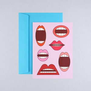 Ansichtkaart monden / wenskaart met envelop / cadeaukaart / uitnodigingskaart
