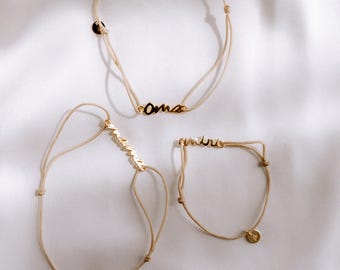 Oma, Mama & Tochter Partnerlook, Armband, 18k gold 925 Silber, größenverstellbar, Geburtsgeschenk, New Mom, Baby Shower, Family Bracelet