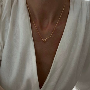 Mama Schmuck, Mama Kette, 18k Gold 925 Silber, Geburt Geschenk, Elegant Fein Schriftzug, Muttertag