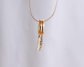 Ohrringe mit Mama Anhänger vergoldet Schriftzug Geschenk Charm alltäglich Muttertag
