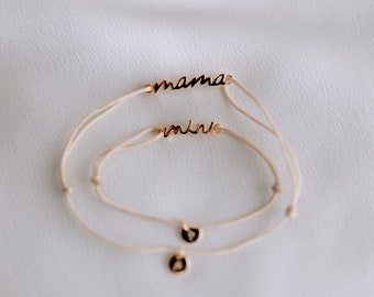 Mini und Mama Armband 925 Silber 18k vergoldet Echtschmuck, Mama Geschenk, Partnerlook, Matching Armbänder, Baby Mama Armband, Baby Geschenk
