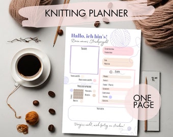 Knitting planner, Printable knitting tracker, Knitting project, Gift for knitters, Project tracker and Design, Instant download planner