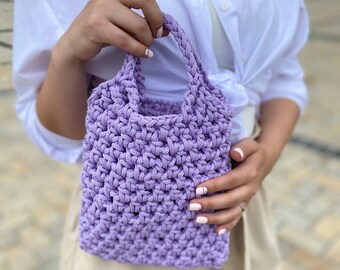 Luxja Crochet Project Tote Bag - Purple Yarn Storage With Multiple Pockets For Hooks & Accessories