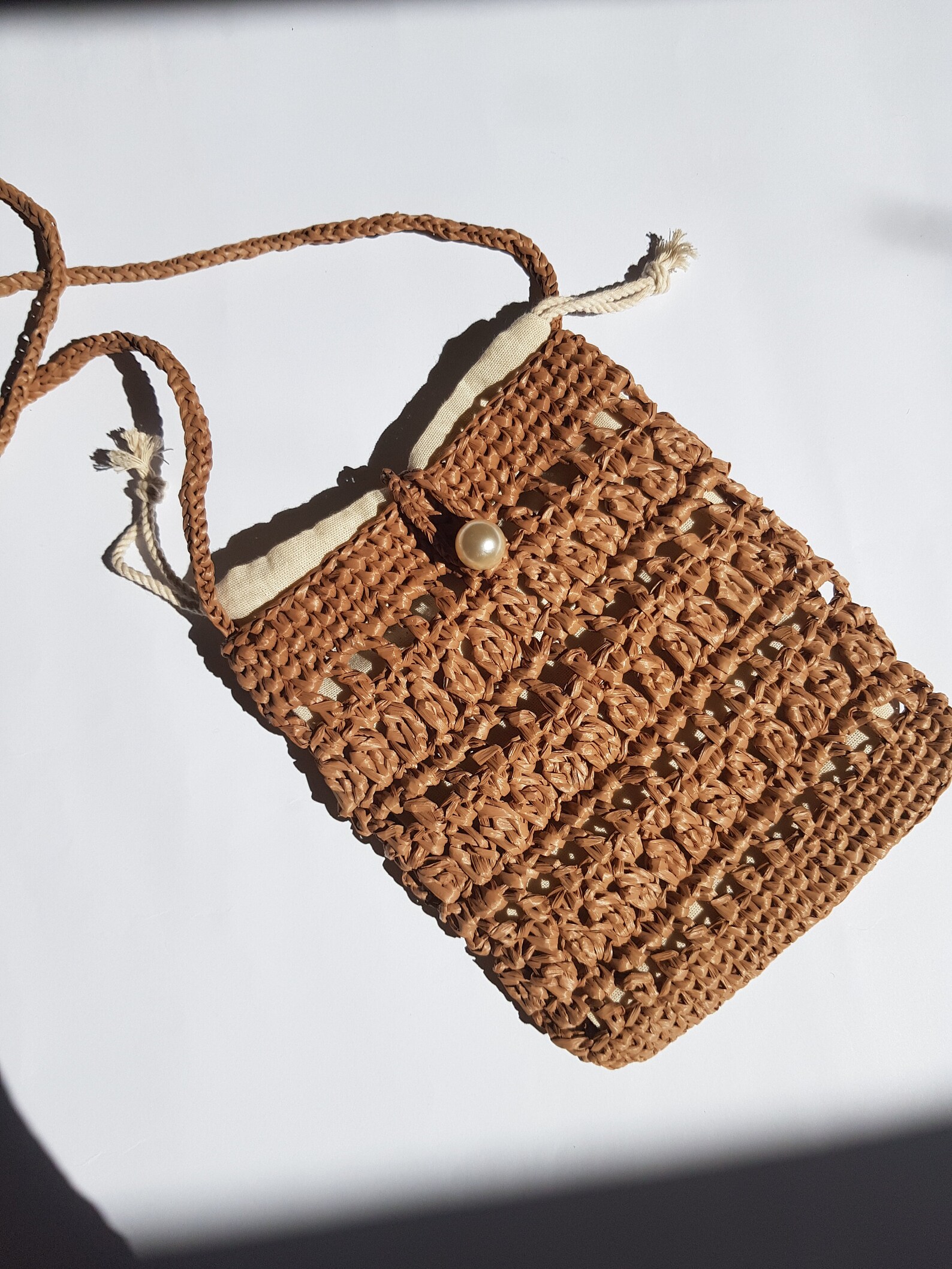Ecofriendly bag Straw beach bag Crossbody phone bag Etsy