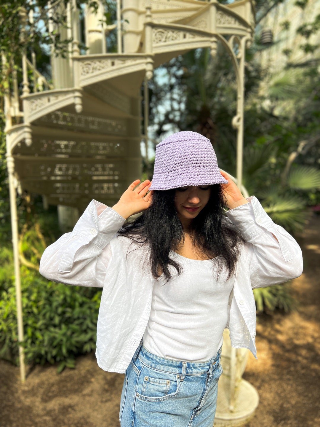 MEIA PATA - Lavender Print Sun Hat - Lilac