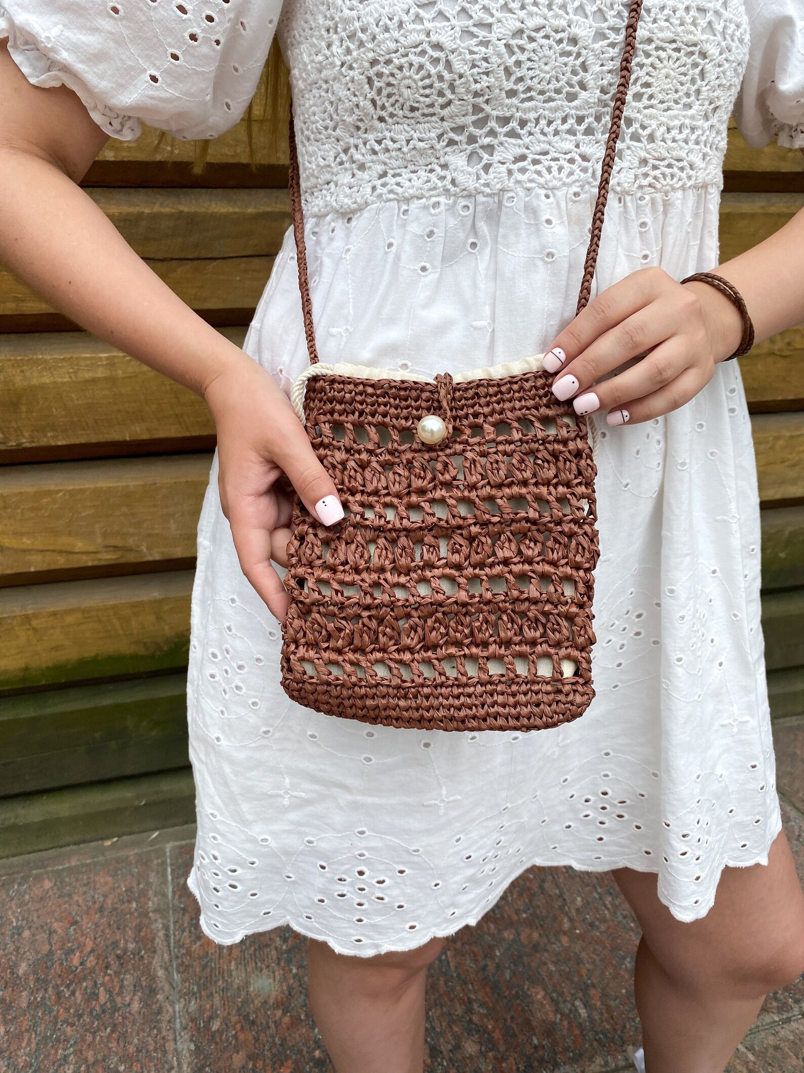 Ecofriendly bag Straw beach bag Crossbody phone bag Etsy