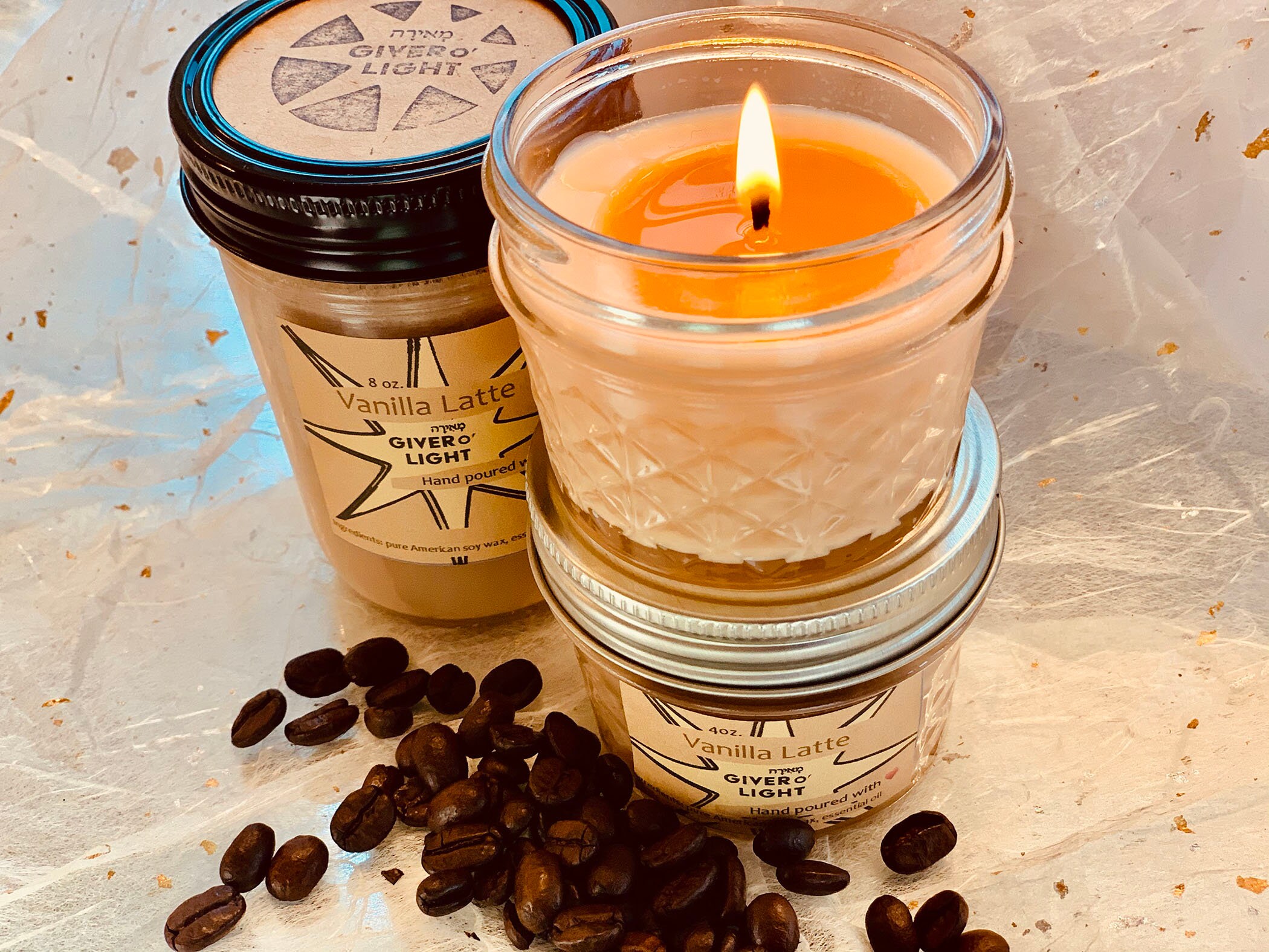 4oz Vanilla Latte scented candle 4oz hand-poured mason jar | Etsy