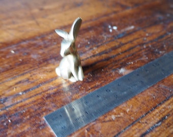 Vintage solid brass rabbit ornament