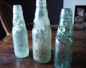 Vintage glass pop bottles