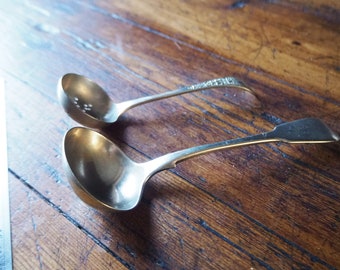 Vintage silver plate serving ladles