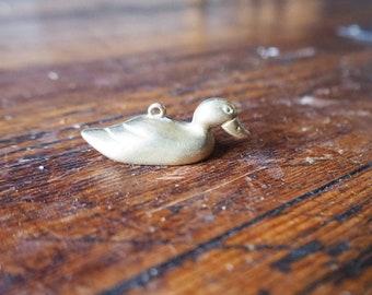 Vintage solid brass duck ornament