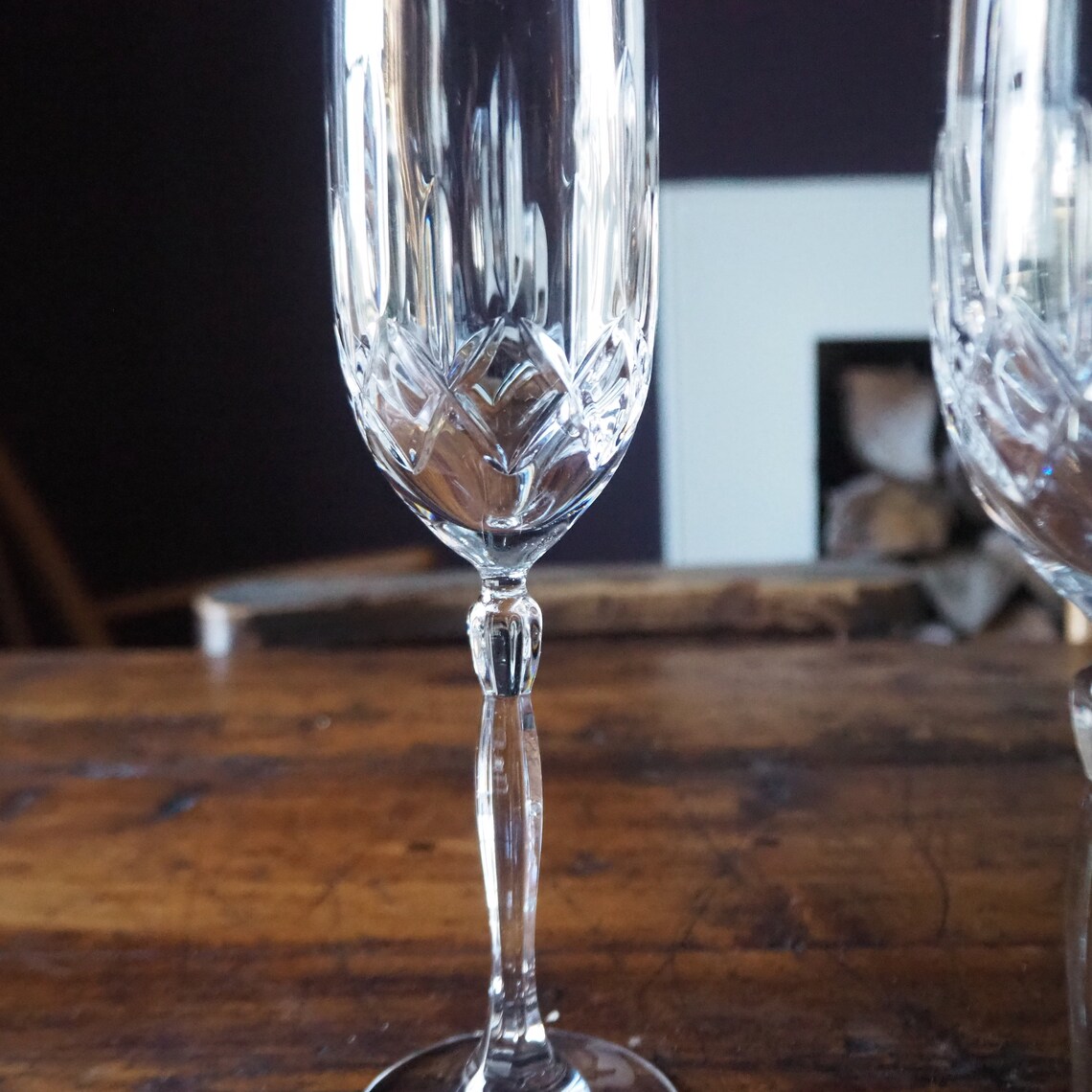 Vintage crystal champagne flutes Etsy