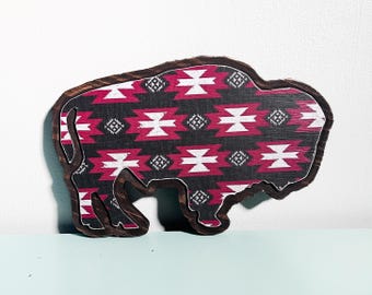 Wood Bison Wall Art: Western Home Decor, Buffalo Lover Gift
