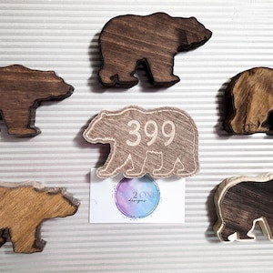 Little Wood Bear Magnets, Refrigerator Magnets, Locker Magnets, Strong Magnets, Wildlife Decor, Bear Decor, Bear Gifts, Gift for Bear Lovers