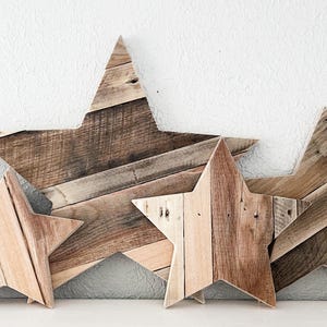 Reclaimed Wood Star Decor, Rustic Wood Stars, Star 4th of July Decor, Christmas Stars for Shelf Decor, Christmas Home Decor, Wood Stars