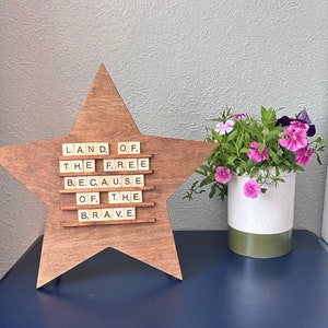 Changeable Letter Board Scrabble Letter Message Board Patriotic Decor Christmas Home Decor Baby Shower Decor Christmas Star Quote Board