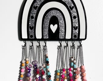 Rainbow Necklace Holder for Little Girls Bedroom Decor