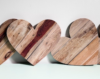 Reclaimed Wood Heart Wall Decor: Rustic Handmade Pine Art