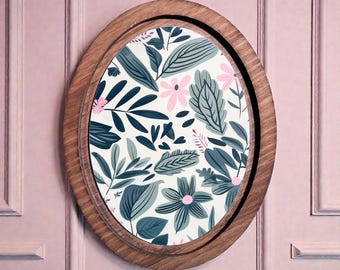Wood Oval Framed Botanical Wall Art