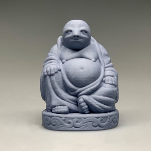 Buddha Sloth Figurine - Funny Buddha / Sloth Art / Desk Decoration / Office Decoration / Cute Buddha