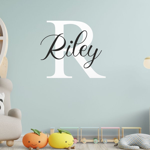 Initial Name Wall Sticker Personalised Decal Children’s bedroom playroom wall door art