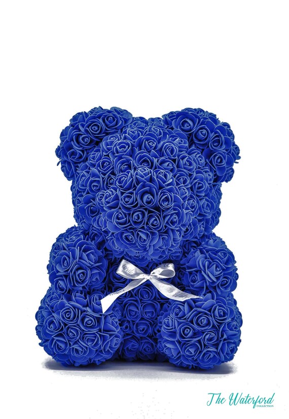teddy bear roses blue