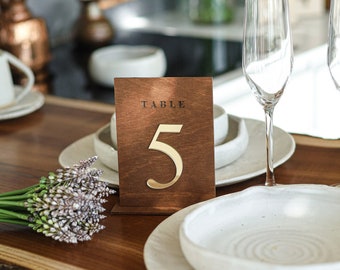 Numéro de table de mariage en bois - Décoration de table de mariage, Mariage champêtre rustique, Plaque de table personnalisée, Mariage champêtre rustique, Plaque de table personnalisée