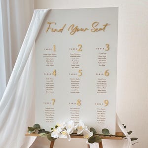 Wedding Seating Chart Sign: White Wood Reception Decor, Alphabetical Order