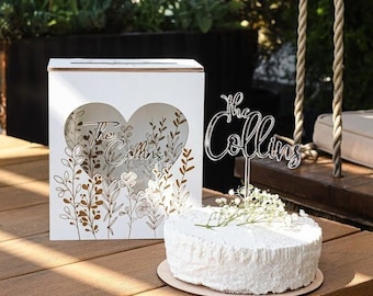 Boîte pour cartes, Boîte pour cartes de mariage rustique, Boîte pour cartes personnalisée pour mariage, Boîte en bois, Décorations de mariage, Boîte à souvenirs personnalisée, Décoration de gâteau de mariage