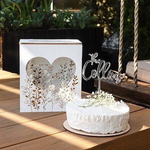 Kartenbox, rustikale Hochzeit Karte Box, personalisierte Karte Box für Hochzeit, Holzkiste, Hochzeitsdekorationen, benutzerdefinierte Memory Box, Kuchen Hochzeit Topper