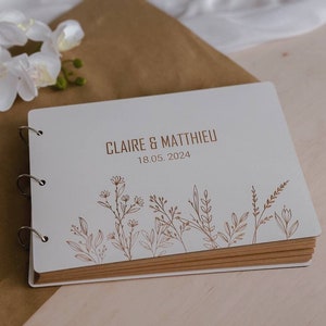 Libro de visitas de boda personalizado, álbum de fotos de boda, regalo de boda, libro de visitas Polaroid Instax, fotomatón, álbum de bodas, libro de visitas de madera
