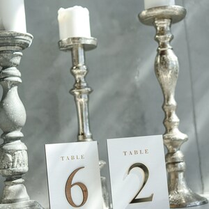 Wooden Table Numbers for Wedding | Rustic or Modern Reception Table Decor | Freestanding Engraved Number Signs image 5