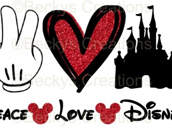 Download Peace Love Mickey Etsy