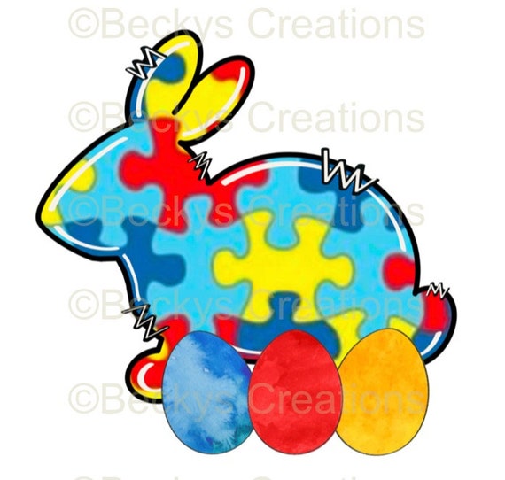 Autism awareness easter bunny png  etsy Autism awareness easter bunny png  etsy