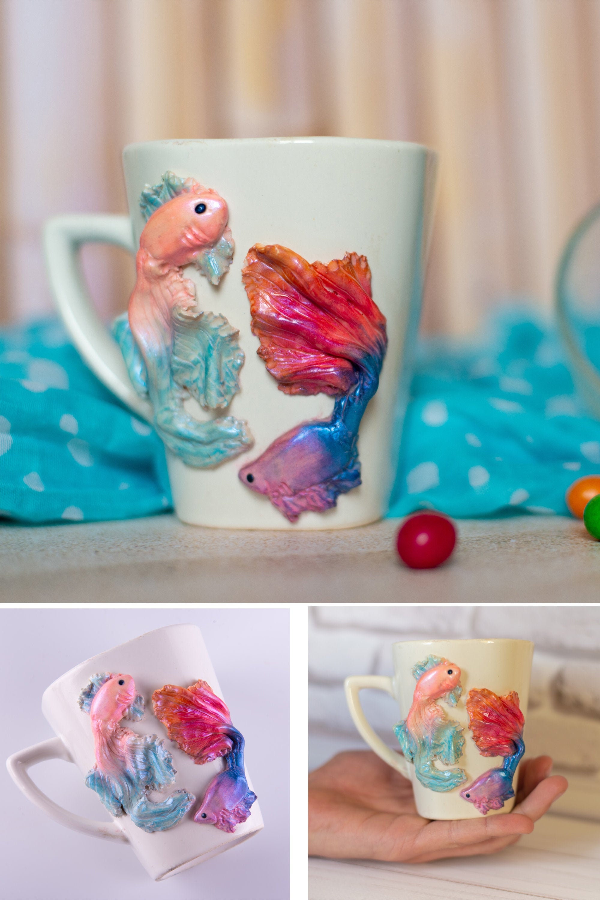 Personalized decorated cup. Romantic gift for her. Two bright Etsy