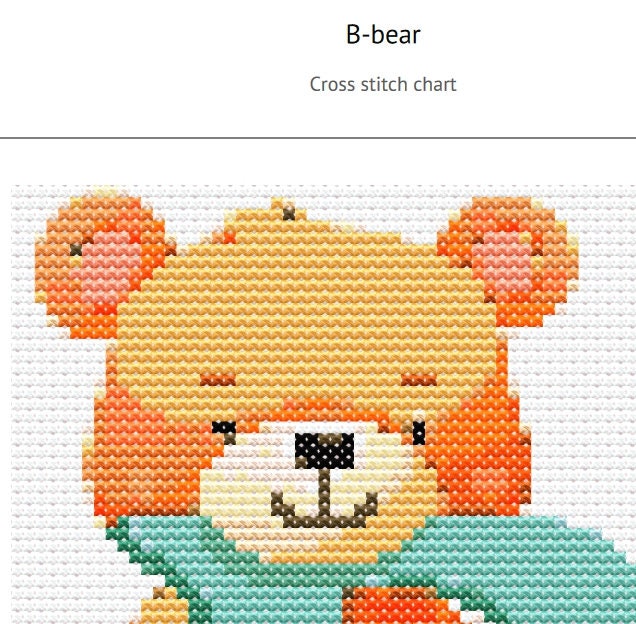 Playful Cross Stitch Pattern for Letter B With Adorable Cartoon Design ...