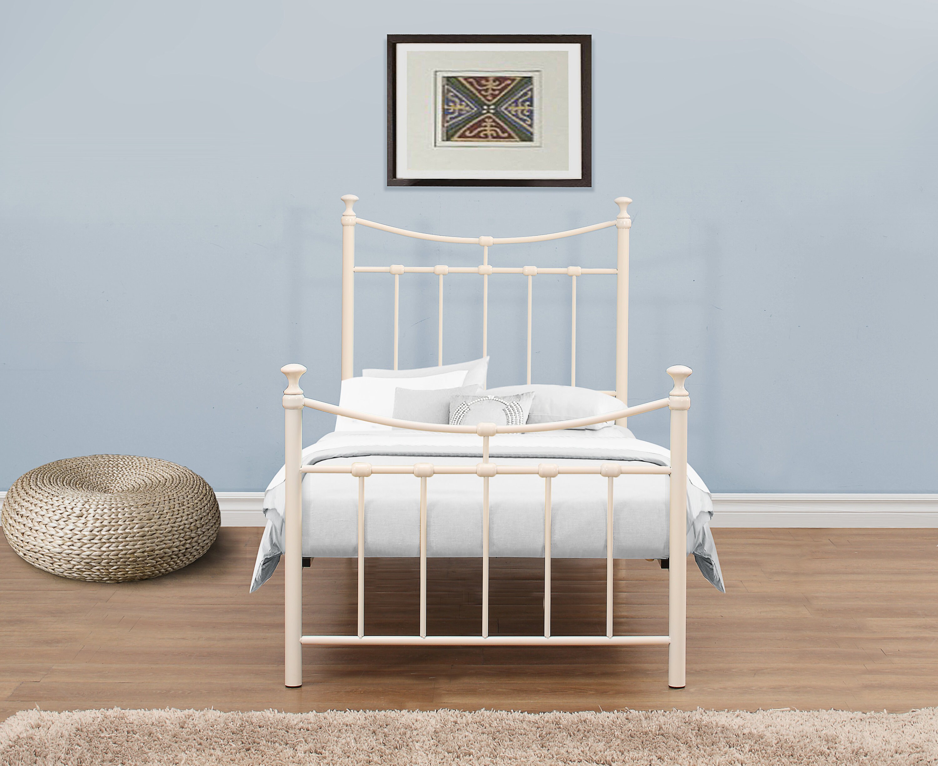 Curved Metal Bed Frame Cream Or Black 3ft Single 4ft Small Etsy