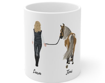 Personalized mug for women horses - Perfect gift for women riders