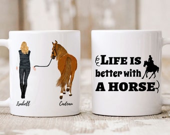 Personalized mug for women horses - Perfect gift for women riders