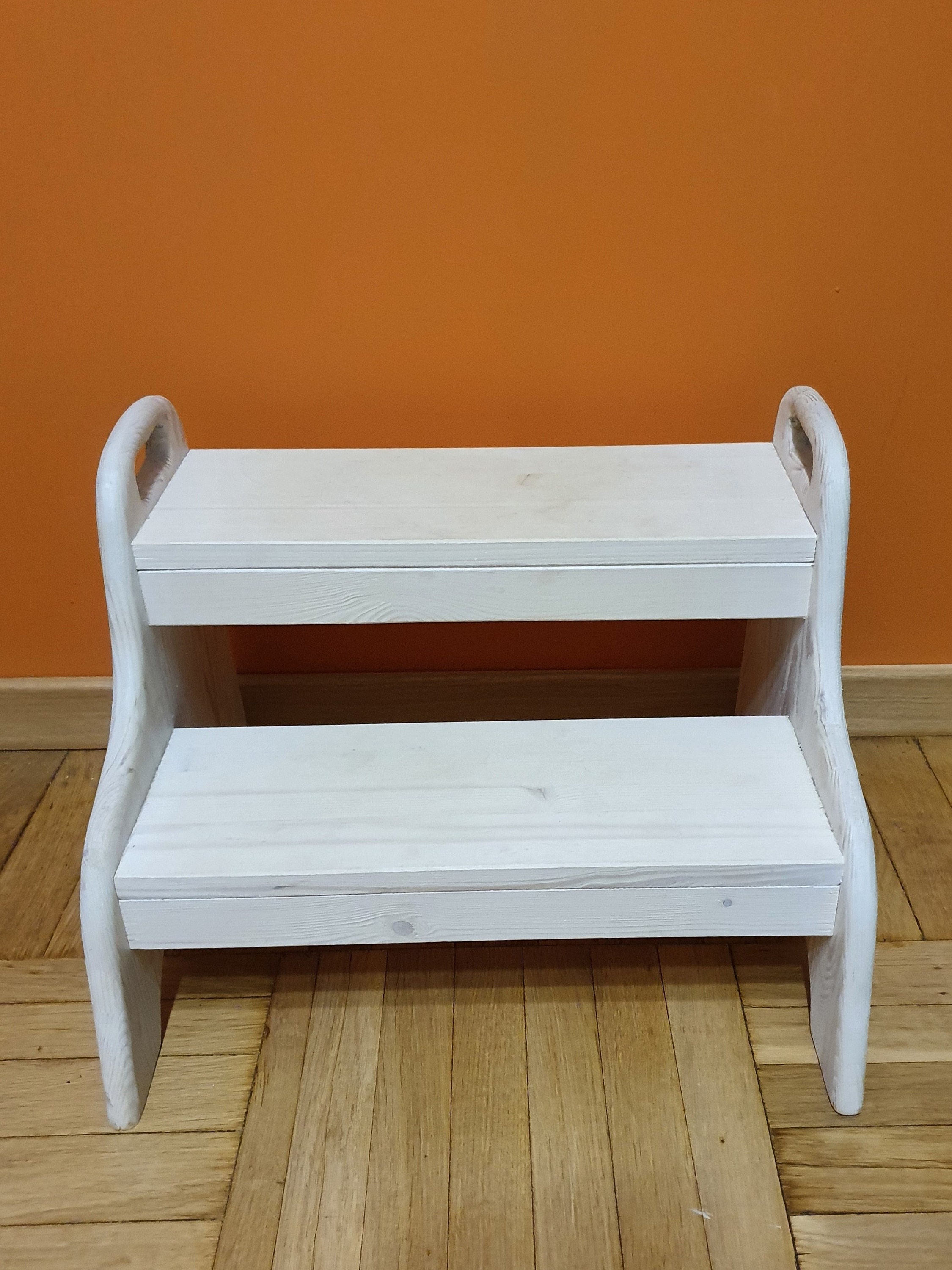Wooden step stool Toddler step stool Montessori bench Etsy
