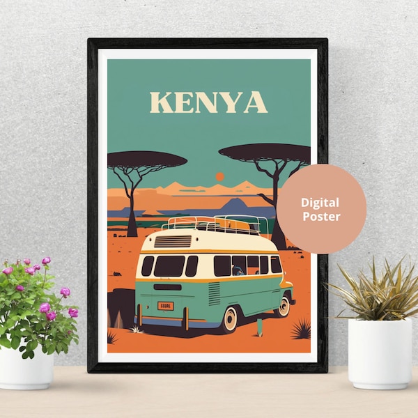 impression numérique vintage du Kenya