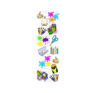 Art School Supplies Teacher Pen Wrap digital download file Waterslide, printable vinyl, sublimation printing for Epoxy Glitter Pens