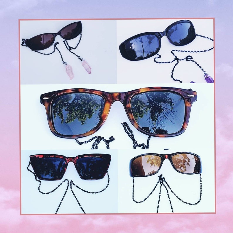 Polarized Armless Sunglasses Crystal Chain Sunglasses Etsy