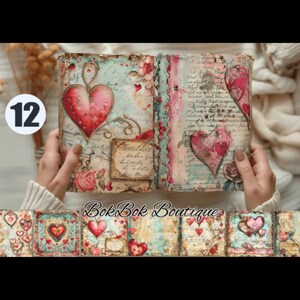Carta de amor, página de diário de lixo, scrapbook gráfico, download digital, fundos de fotografia PNG