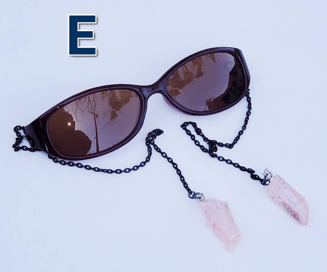 Polarized Armless Sunglasses Crystal Chain Sunglasses Etsy