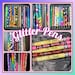 Fully Customizable and Personalized epoxy gel glitter pens stitch wraps, flowers, pencil crayon teacher 