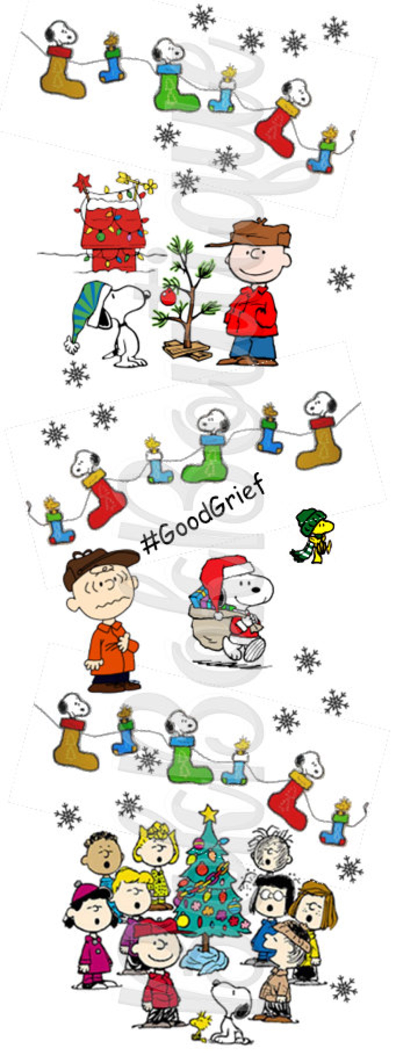 Snoopy Peanuts Christmas Characters Pen Wrap Digital Download Etsy