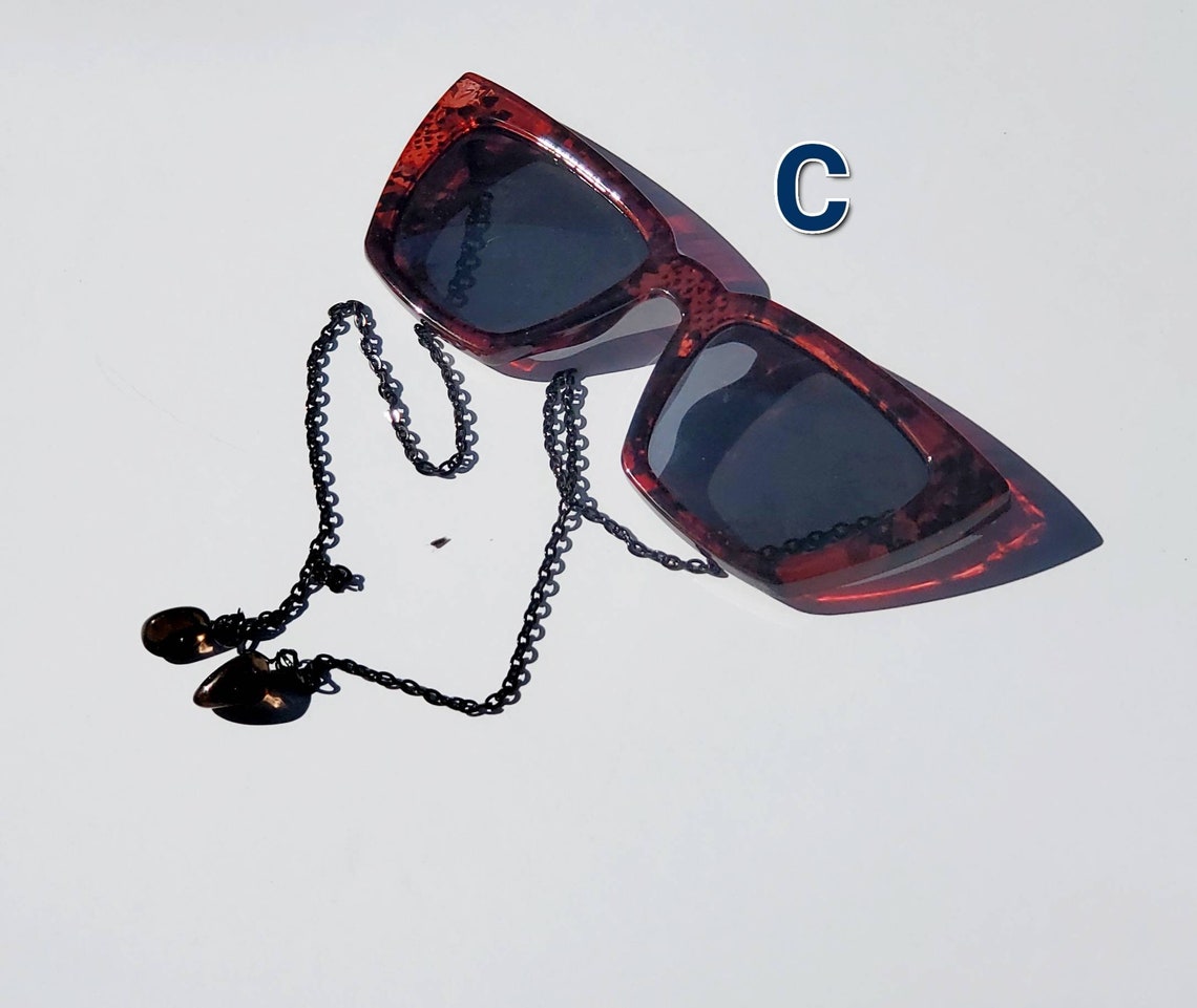 Polarized Armless Sunglasses Crystal Chain Sunglasses Etsy
